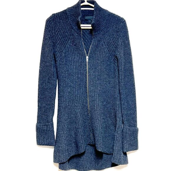 INTERMIX
Gina Zip-Up Grey Fit and Flare Chunky Cable Knit Wool Cardigan Sz S - Picture 1 of 7